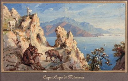 Adolf HENNING (Berlin 1809-1900) 
View of Capri
Carton.
Signed lower left A. Henning.
12...