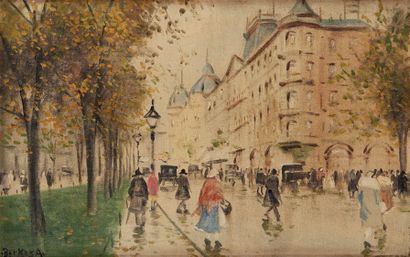 Antal BERKES (1874-1938) 
Views of Paris
Pair of canvases, on their original canvases
Signed...