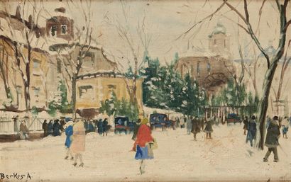 Antal BERKES (1874-1938) 
Vues de Paris
Paire de toiles, sur leurs toiles d'origine
Signées...