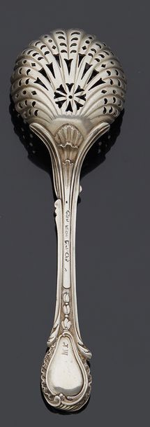 null Sugar spoon in silver finely carved with rockery motifs.
Weight: 97.7 g
Similar...