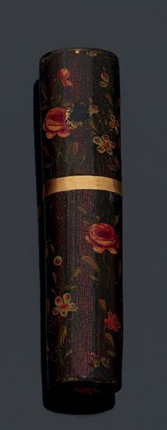 null Message case called "billet doux" in painted wood, decorated with flower seedlings,...