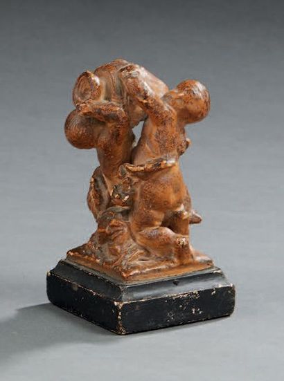 null A small group of plaster patinated in imitation terracotta representing the...