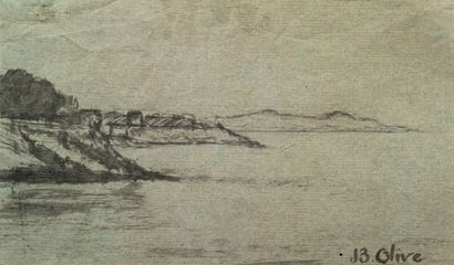 JEAN-BAPTISTE OLIVE (1848-1936) Vue mer
Encre sur papier
Signé en bas a droite J.B....