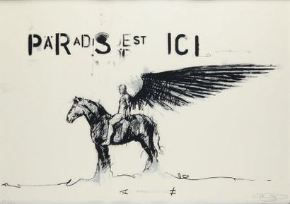 Guy DENNING (né en 1954) Paradis est ici
Lithographie n°33/100.
Dim.: 30 x 50 cm