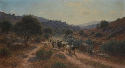 Antoine GADAN (1854-1934) Berger dans l'Edough, Algérie
Huile sur toile signée en...