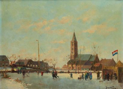 Alfons WALDE (1891-1958), attribué à La patinoire
Huile sur toile signée en bas à...