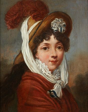 Ecole FRANCAISE vers 1800, entourage de Henri Pierre DANLOUX Portrait de femme au...