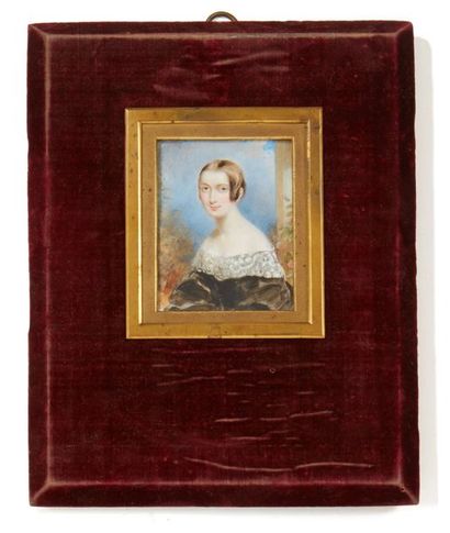 François- Théodore ROCHARD (1798-1858). Portrait de Mademoiselle Julie LOISEAU en...