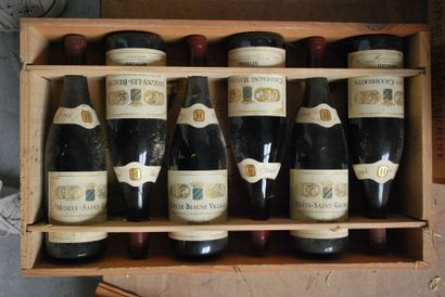 null Caisse en bois Hediard comprenant six bouteilles de 1995 :

- Une bouteille...