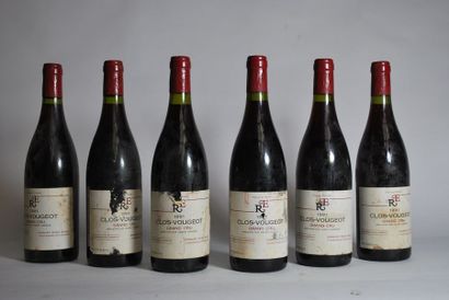 null Six bouteilles de Clos-Vougeot Grand Cru, Domaine René Engel, 1991.