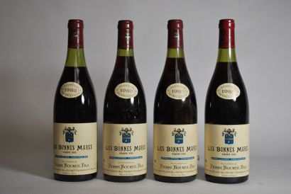 null Quatre bouteilles de Bonnes Mares, Grand Cru, Pierre Bourée Fils, 1983.