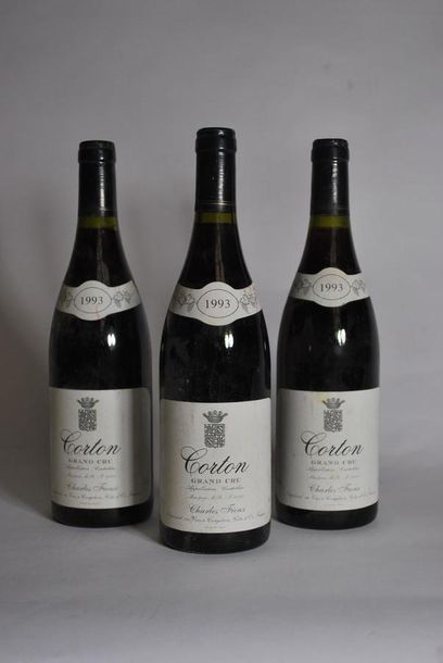 null Trois bouteilles de Corton, Grand Cru, Charles Fioux, 1993.