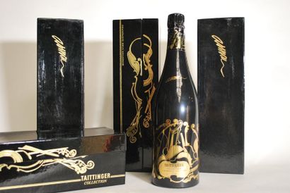 null Quatre bouteilles de ChampagneTaittinger Collection, Millésime 1981, décorées...