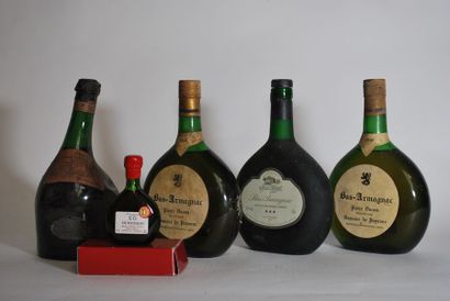 null Ensemble de spiritueux comprenant : 

- Deux bouteilles de Bas-Armagnac, Domaine...