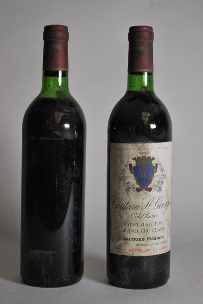 null Deux bouteilles de Château Saint-Georges , Côte Pavie, Saint Emilion GC, 19...