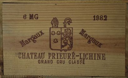 null Six magnums de Château Prieuré-Lichine, Margaux, 4ème GCC, 1982.

Caisse bo...