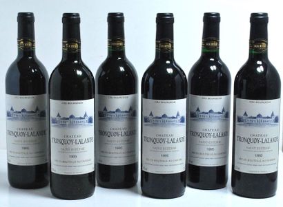 Six bouteilles de Château Tronquoy Lalande,...
