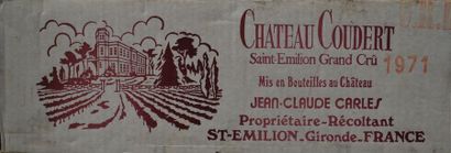 null Douze bouteilles de Château Coudert, Saint Emilion Grand Cru, 1971.