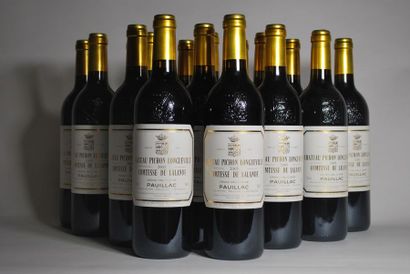 null Seize bouteilles de Château Pichon Longueville, Comtesse de Lalande,Pauillac,...
