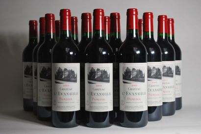 null Dix huit bouteilles de Château l'Evangile, Pomerol, 2003.