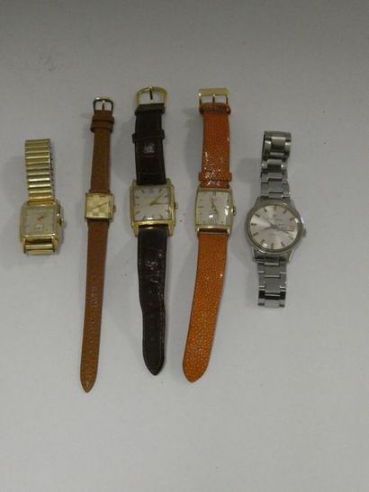 null GIRARD-PERREGAUX
Ensemble de cinq montres d'homme.