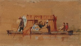 R. P. BONNINGTON (1801-1828) Promenade en barque à Venise
Aquarelle.
Dim.: 4,5 x...