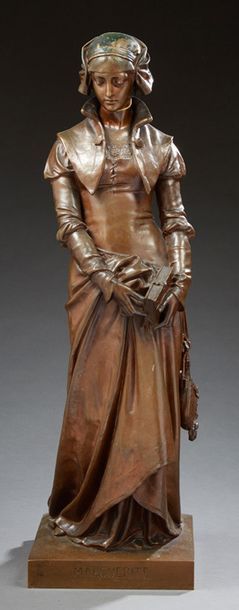 EUGÈNE ANTOINE AIZELIN (1821-1902) Marguerite
Sujet en bronze à patine brune, signée,...