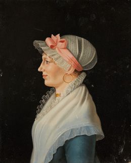 Ecole française vers 1850 Portrait d'homme de profil
Portrait de femme de profil
Paire...