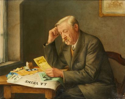 Georges REMSON (1890-1952) Le turfiste
Huile sur toile signée.
Dim.: 80 x 100 cm