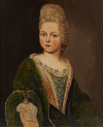 École Allemande du XVIIIe siècle Portrait de jeune femme à la robe verte
Toile.
Dim.:...
