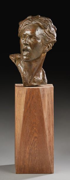ALEXANDRE KELETY (1874-1940) Sculpture en bronze à patine brune nuancée verte figurant...