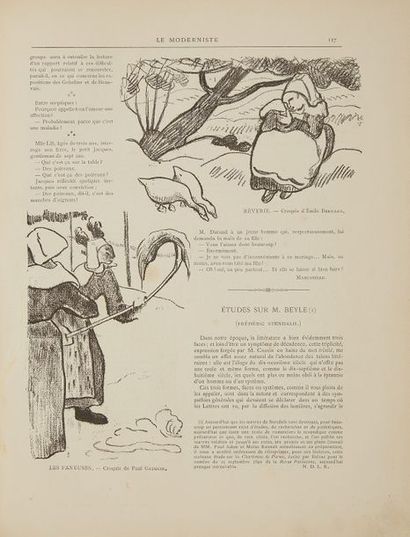 [GAUGUIN] Le Moderniste illustré. 1889. 1 vol. petit in-folio. Reliure éditeur, demi-veau...