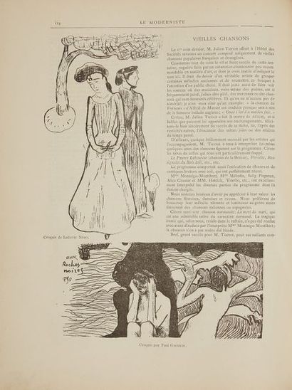 [GAUGUIN] Le Moderniste illustré. 1889. 1 vol. petit in-folio. Reliure éditeur, demi-veau...