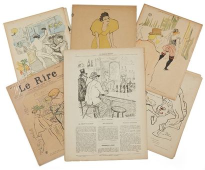 null TOULOUSE-LAUTREC. Portfolio réunissant un
Ensemble de gravures de Toulouse-Lautrec:...