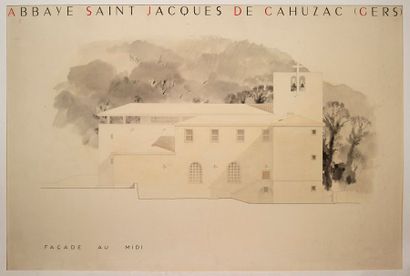 null [GERS]. [CAHUZAC-SUR-ADOUR].
Plans de l'abbaye Saint-Jacques de Cahuzac. Projets...