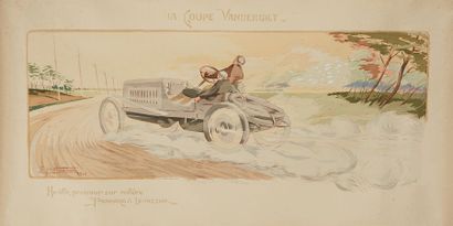 null AUTOMOBILIA Ernest MONTAUT (1879-1909)
"La coupe Vanderbilt, Heath, premier...