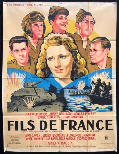 null FILS DE FRANCE Pierre Blondy - 1945
Avec Jean Mercanton et Odette Barencey....