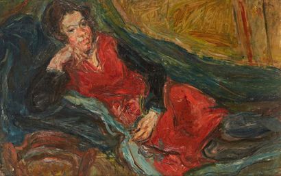Michel KIKOÏNE (1892-1968) 
Femme allongée, 1929
Huile sur toile Signée en haut à...