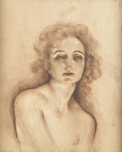 Ecole française du Xxe 
Portrait de femme
Crayon sur papier
Dim.: 14,5 x 12 cm