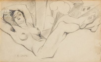 André LHOTE (1885-1962) 
Femme nue
Crayon sur papier
Signé en bas à gauche "A.LHOTE"
Dim.:...