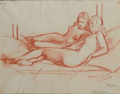 Robert Louis Raymond DUFLOS (né en 1898) 
Suite de cinq projets au crayon et à la...