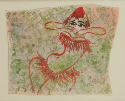 John BANTING (1902-1972) 
Danseuse au pagne, 1947
Aquarelle sur papier
Signée et...