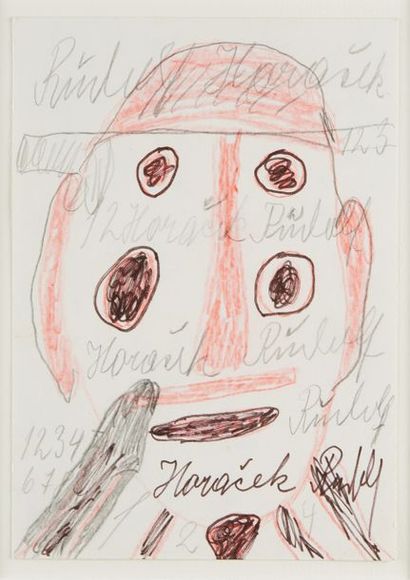 RUDOLPH HORACEK (1915-1986) 
Sans titre, vers 1960
Crayon et pastel sur papier
Signé...