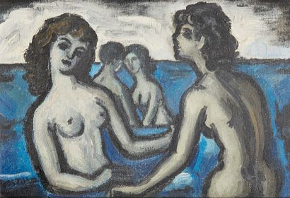 GASTOLD (?) 
Femmes nues
Huile sur toile Dim.: 18 x 26 cm