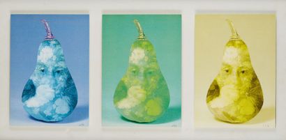 Jiri KOLAR (1914-2002) 
Poires, 1997
Collage triptyque Monogrammé et daté
Dim.: 22...