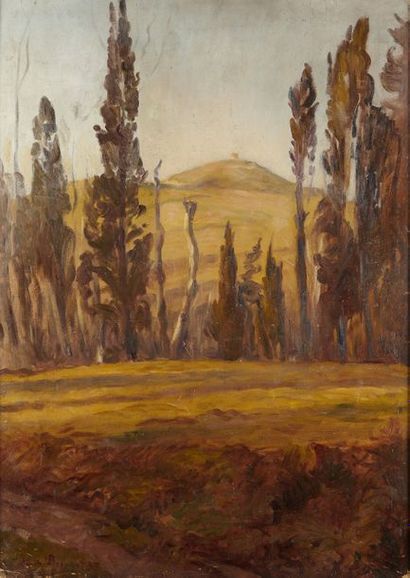 Emile Henri BERNARD (1868-1941) 
La clairière
Huile sur toile Signée en bas à gauche...