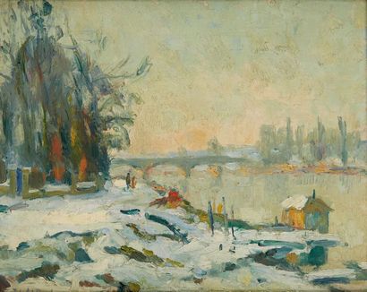 Robert Antoine PINCHON (1886-1943) 
Bord de Seine
Huile sur toile Signée en bas à...