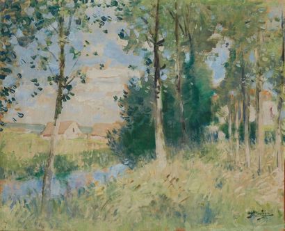 Pierre-Eugène MONTÉZIN (1874-1946) 
Les herbes folles
Huile marouflée sur toile Signée...
