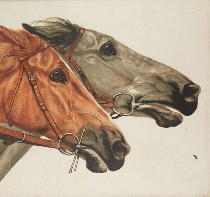 Léon DANCHIN, d'après La course de chevaux.
Lithographie.
Dim.: 61 x 98cm