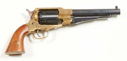 null Pistolet Remington, bloc en bronze gravé, dans sa boite, Italie, pour le tir...